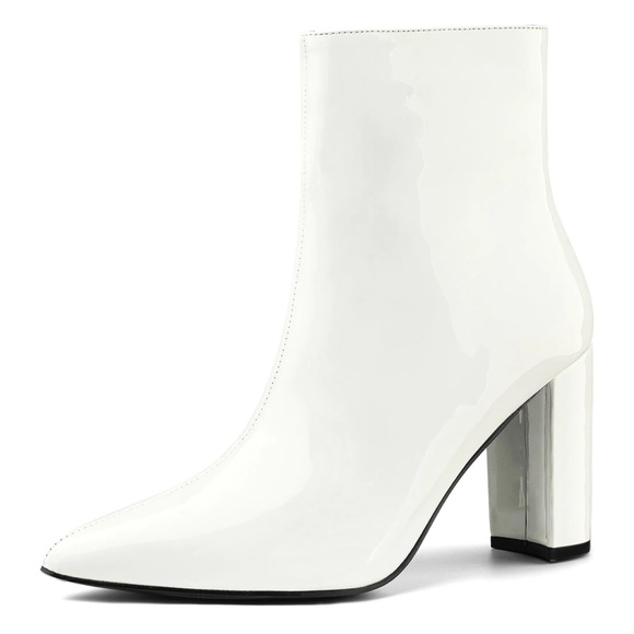 White Leather Booties - Picture 1 of 4